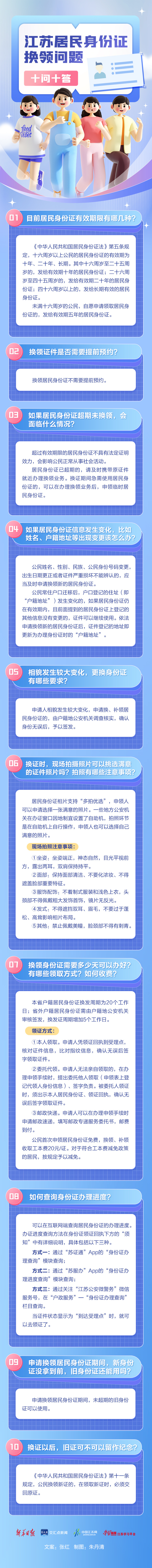 一图读懂｜江苏居民身份证换领问题“十问十答”